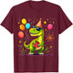 T-Rex Birthday Party Dinosaur T-Shirt - T-Shirt | Maroon