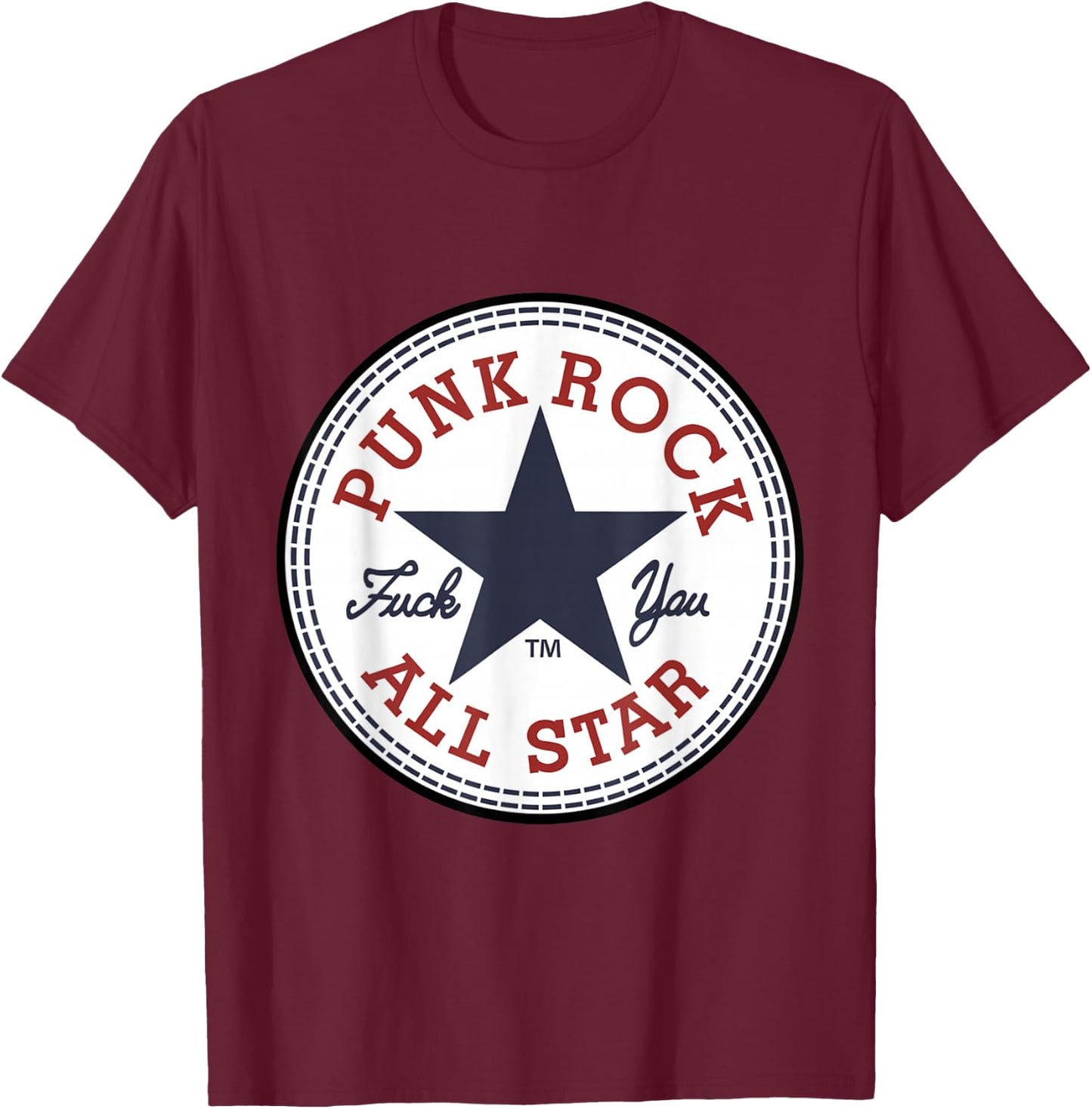Punk Rock All Star, Punk Rock T-Shirt - T-Shirt | Maroon