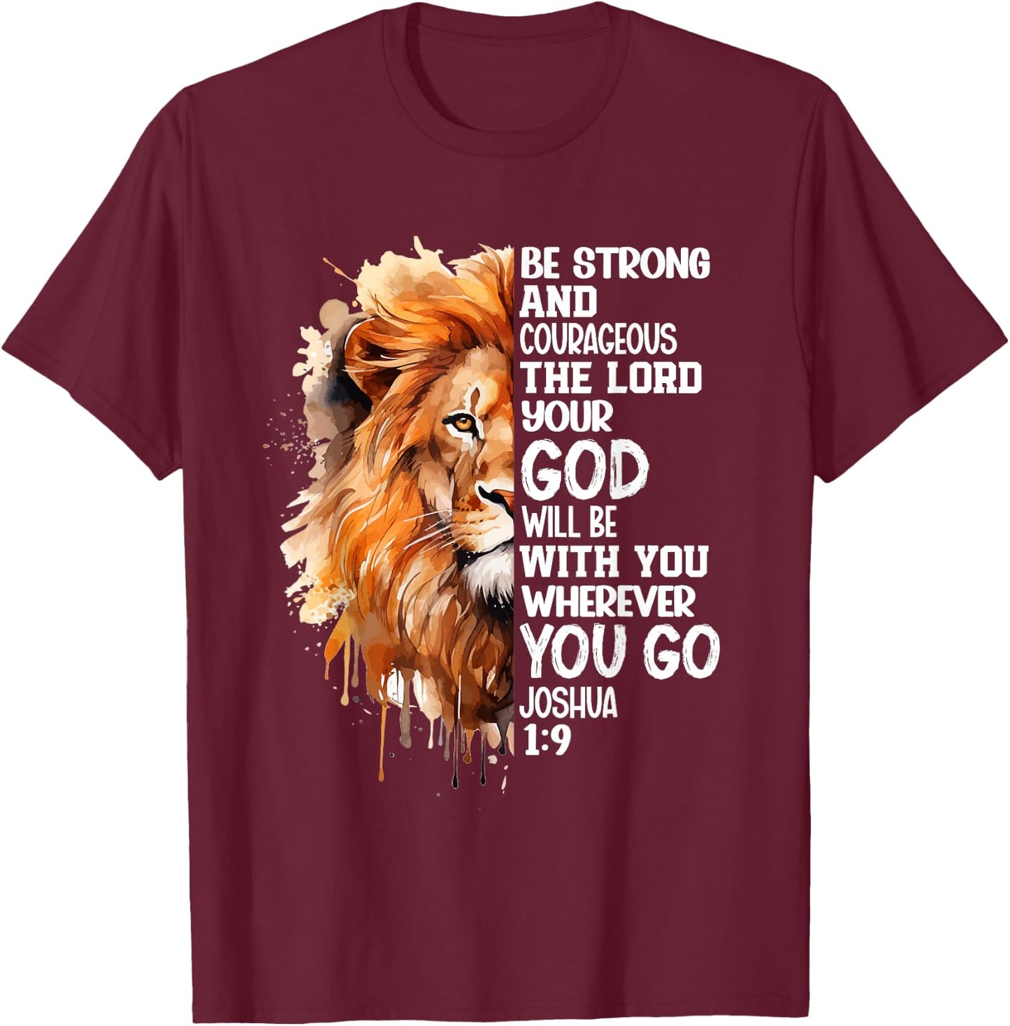 Christian Bible Verse Lion Of Judah Jesus God T-Shirt - T-Shirt | Maroon