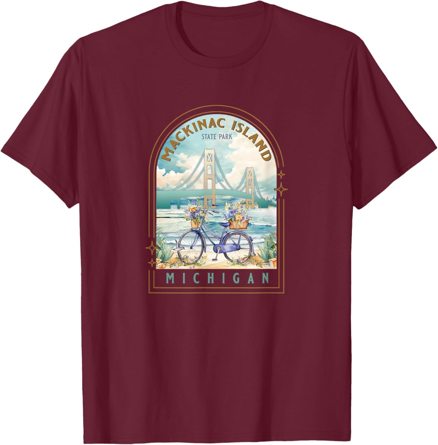Mackinac Island State Park Michigan USA Lake Huron Souvenir T-Shirt - T-Shirt | Maroon