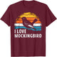 Mockingbird Bird Nature Lover Birding Vintage Sunset T-Shirt - T-Shirt | Maroon