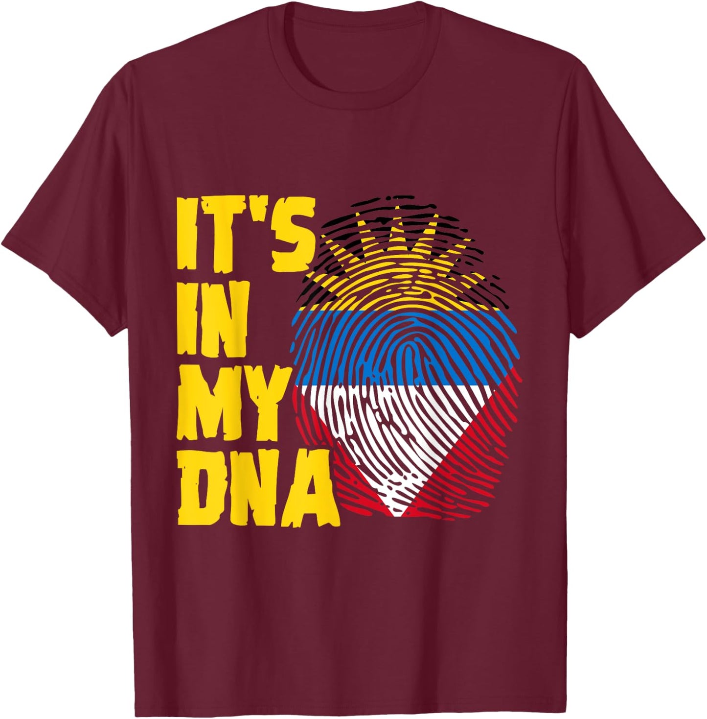Antigua And Barbuda DNA Roots Antiguan Barbudan Flag T-Shirt - T-Shirt | Maroon