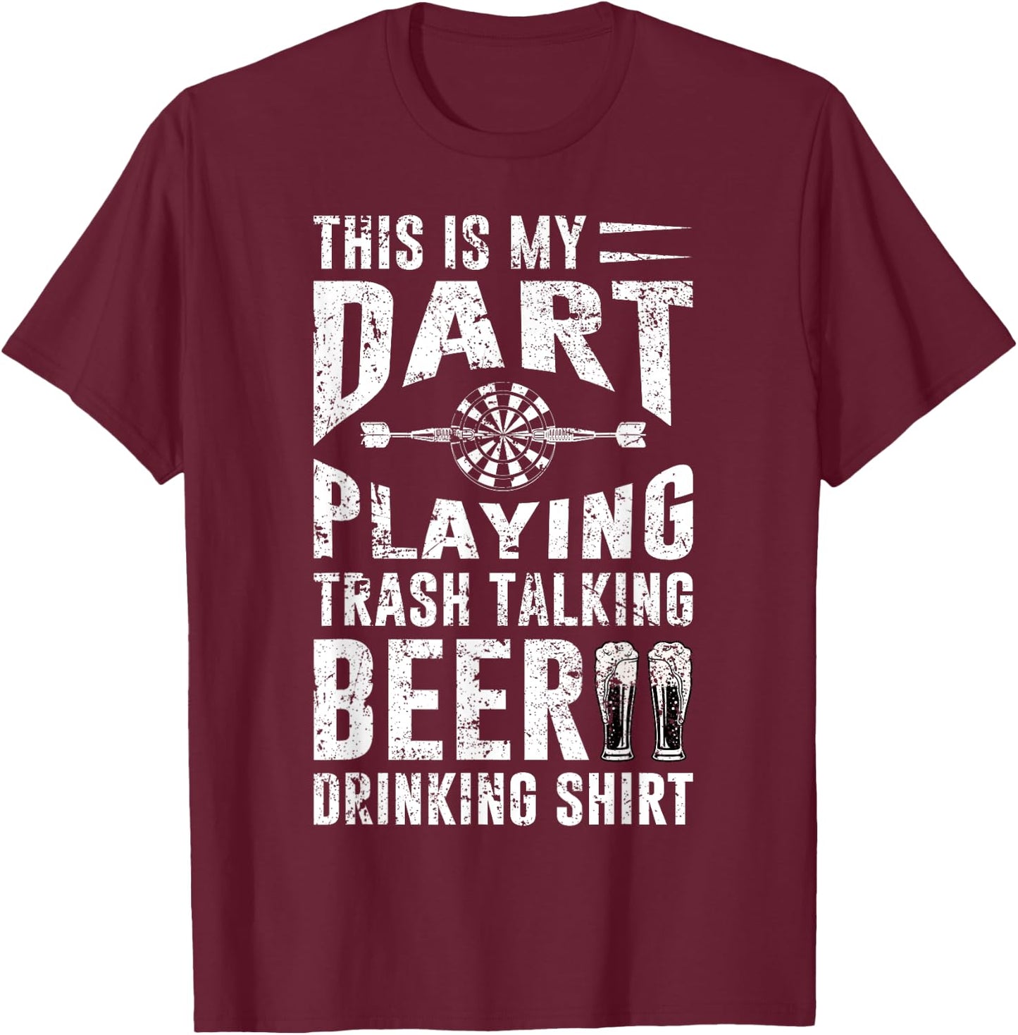 This is My Dart Playing Trash Funny Dart Lover Player Saying T-Shirt - T-Shirt | Maroon