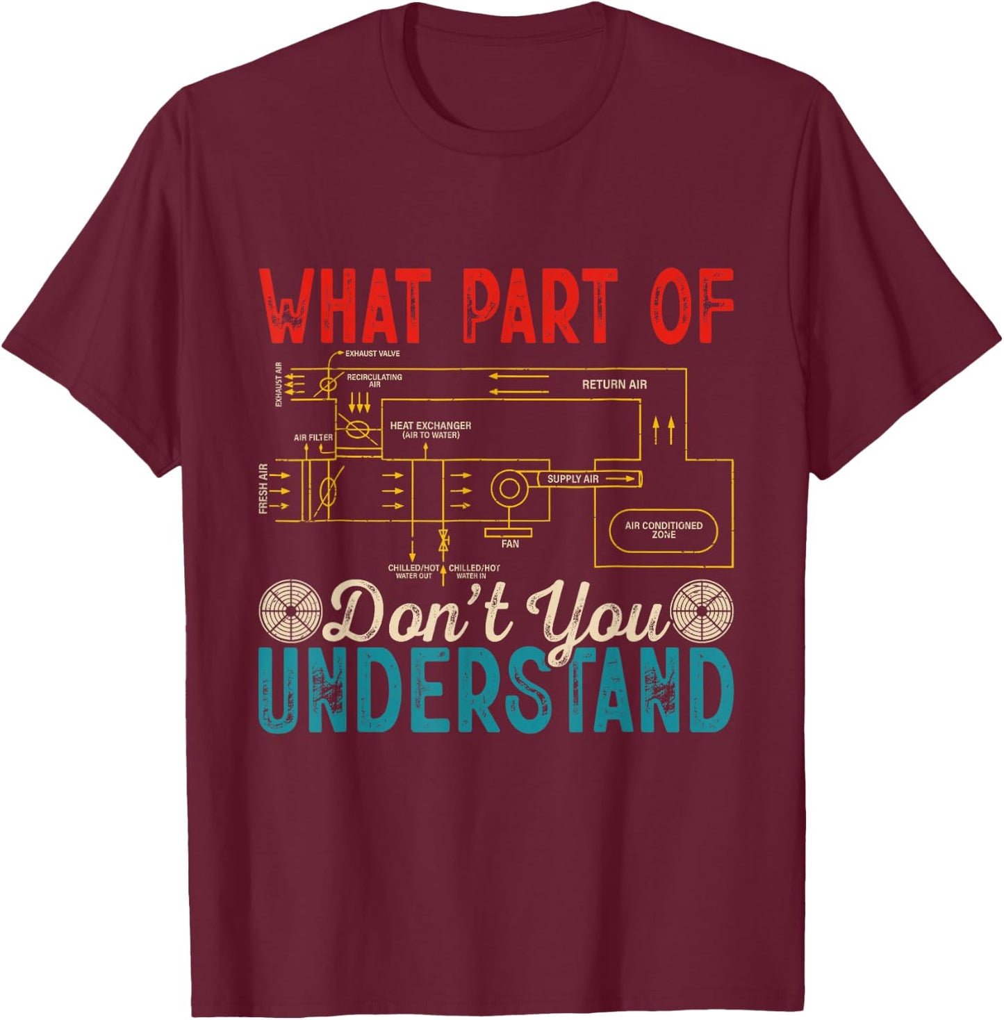 HVAC Technician What Part Of Vintage Don't You Understand T-Shirt - T-Shirt | Maroon
