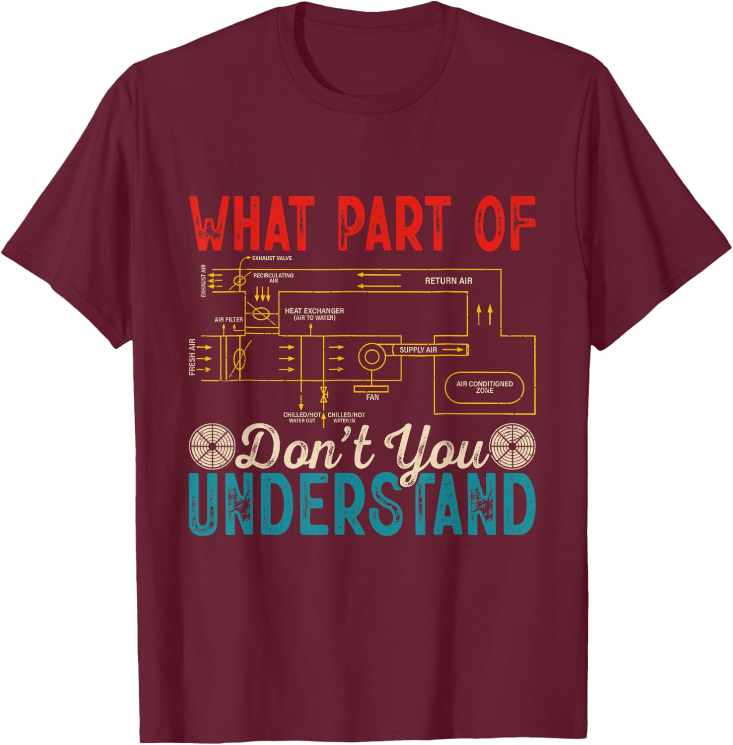 HVAC Technician What Part Of Vintage Don't You Understand T-Shirt - T-Shirt | Maroon