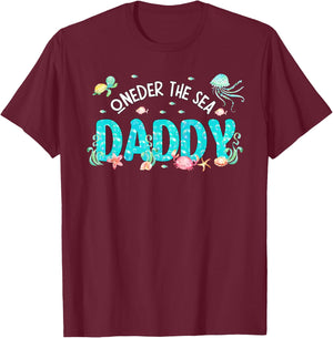 Under Sea Daddy Birthday Girl Boy Matching Family Party T-Shirt - T-Shirt | Maroon