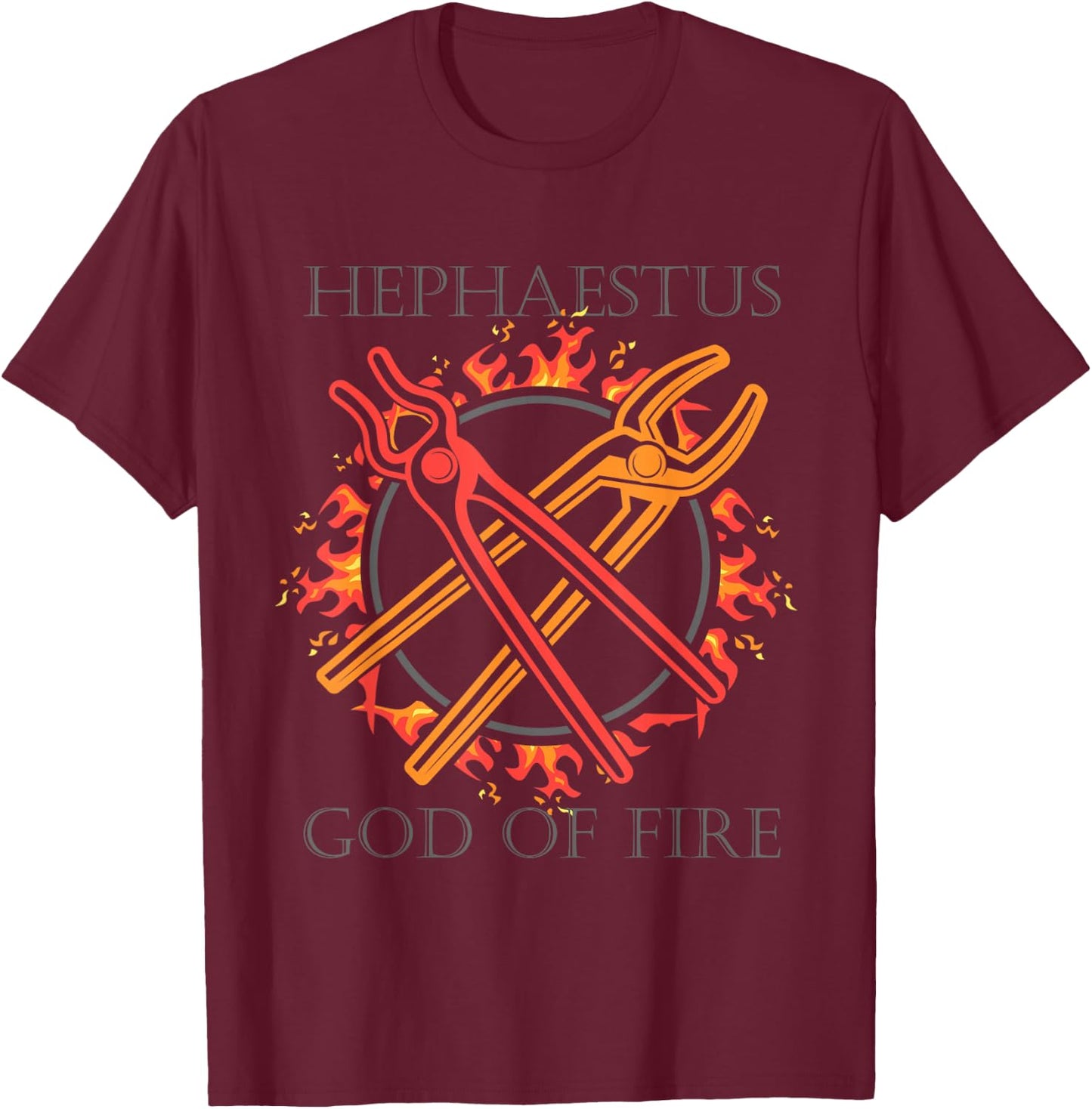 Gods of Olymp or Hephaestus God of Fire or Ancient Greek God T-Shirt - T-Shirt | Maroon
