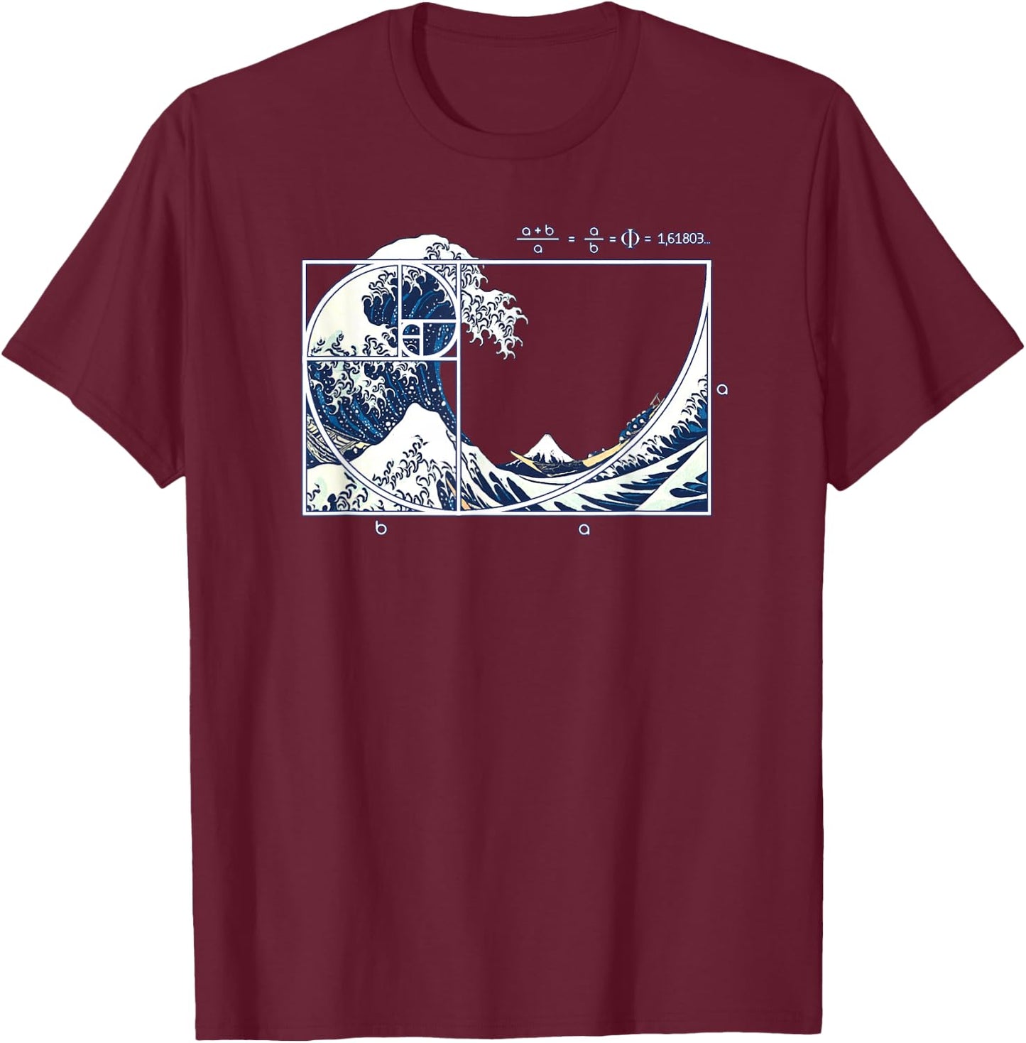 The Great Fibonacci Wave T-Shirt - T-Shirt | Maroon