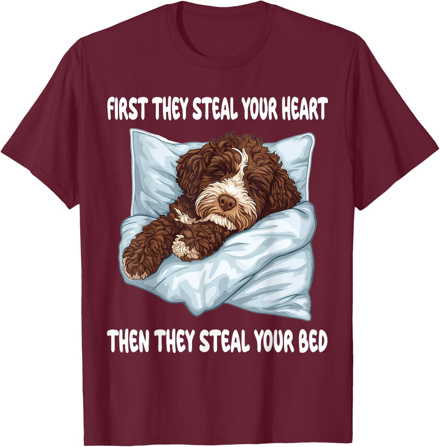 Bernedoodle Sleeping Pajamas Nightgown T-Shirt - T-Shirt | Maroon