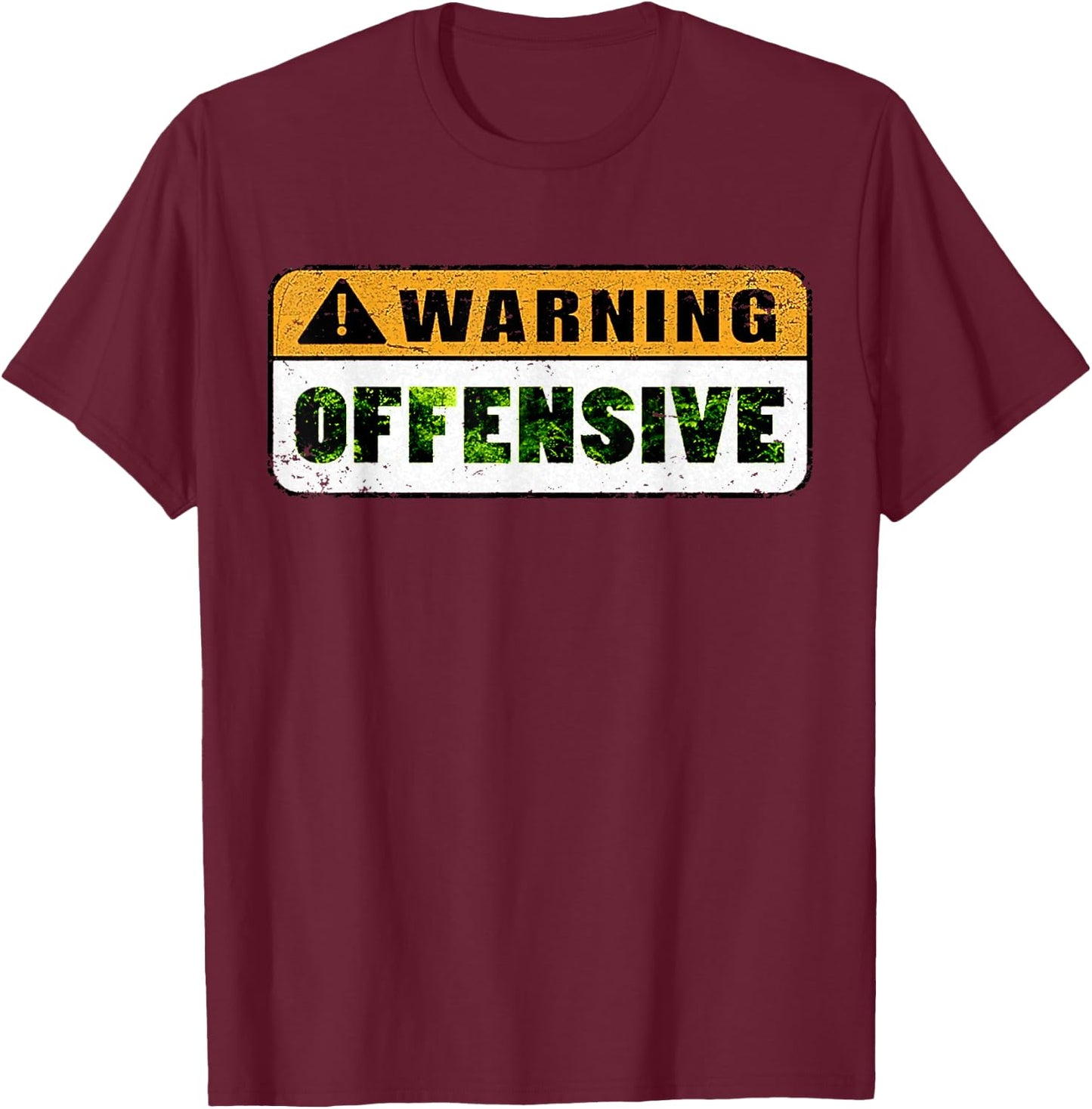 Warning Offensive T Shirt Vintage Warning Offensive Movie T-Shirt - T-Shirt | Maroon