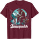 Bassquatch! Funny Bass Fishing Sasquatch Retro 80s Fisherman T-Shirt - T-Shirt | Maroon