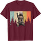 Funny Bear Waving Hiking Camping Bear Hiking T-Shirt - T-Shirt | Maroon