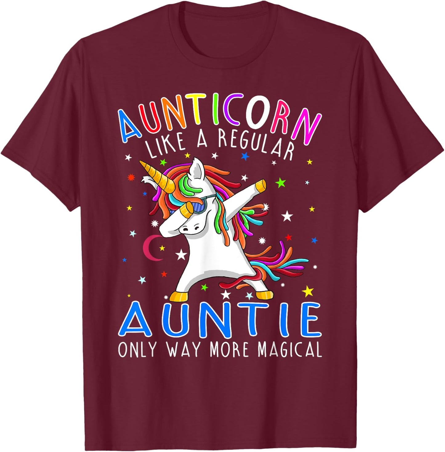 Aunticorn Like A Regular Aunt Only Way More Magical T-Shirt - T-Shirt | Maroon