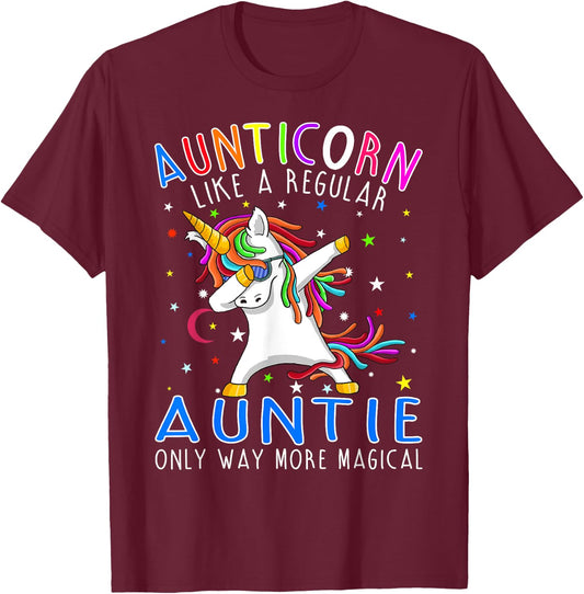 Aunticorn Like A Regular Aunt Only Way More Magical T-Shirt - T-Shirt | Maroon