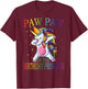 Paw Paw Of The Birthday Princess Unicorn T-Shirt - T-Shirt | Maroon