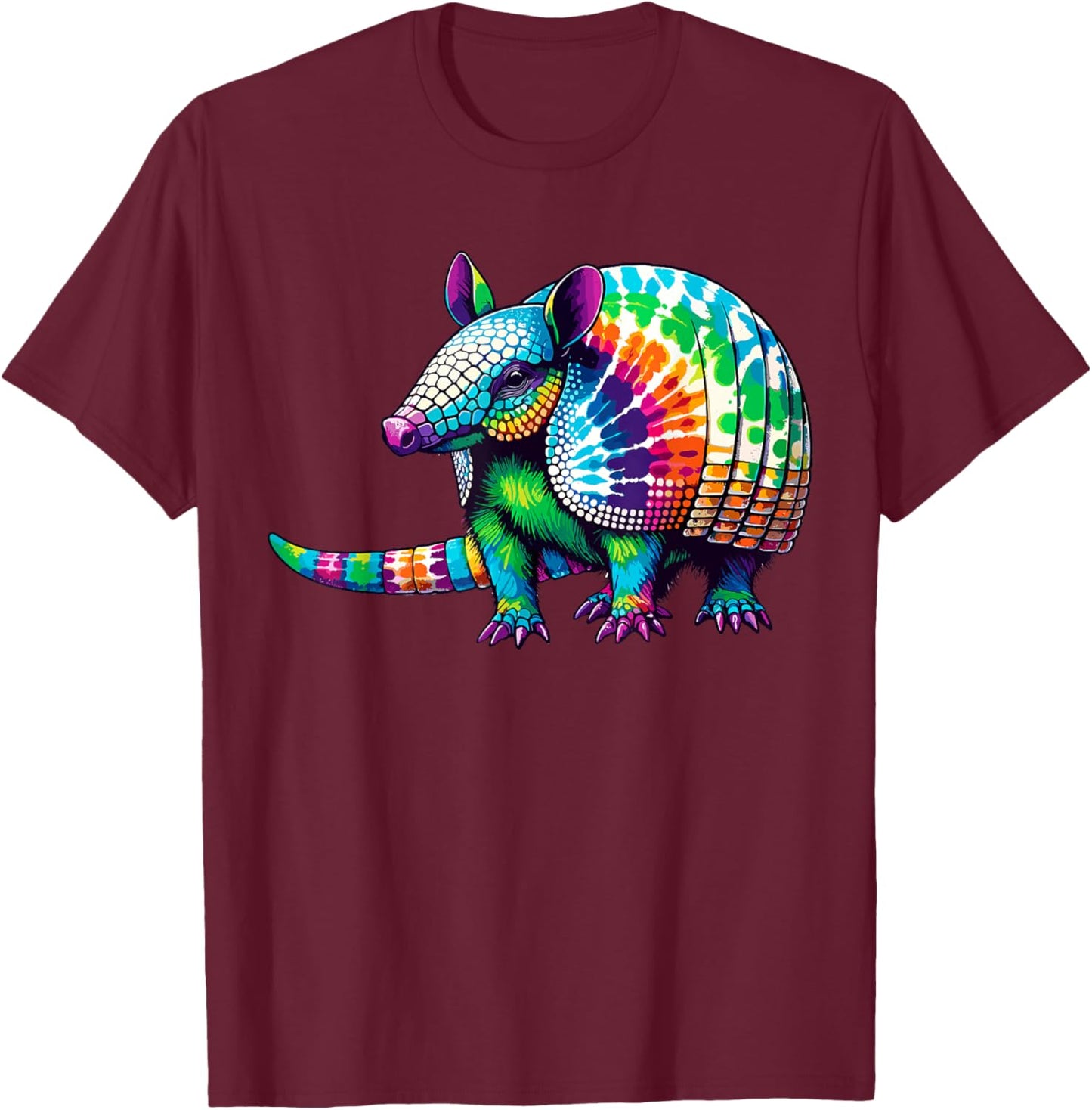 Tie Dye Armadillo Lover Shirt Psychedelic Armadillo T-Shirt - T-Shirt | Maroon