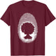 African American Woman Fingerprint - Vintage Afro Queen T-Shirt - T-Shirt | Maroon
