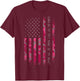 Pink Camo USA Flag Military Camouflage Distressed Grunge T-Shirt - T-Shirt | Maroon