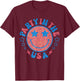 Party in the USA 4th of July Preppy Smile T-Shirt - T-Shirt | Maroon
