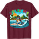 Summer Costume Sheltie Sunglasses Surfing On Beach Surfer Women Kids T-Shirt - T-Shirt | Maroon