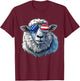 Sheep American Flag Funny Sheep Lovers Mom Dad 4th of July Women Girls Kids Men T-Shirt - T-Shirt | Maroon