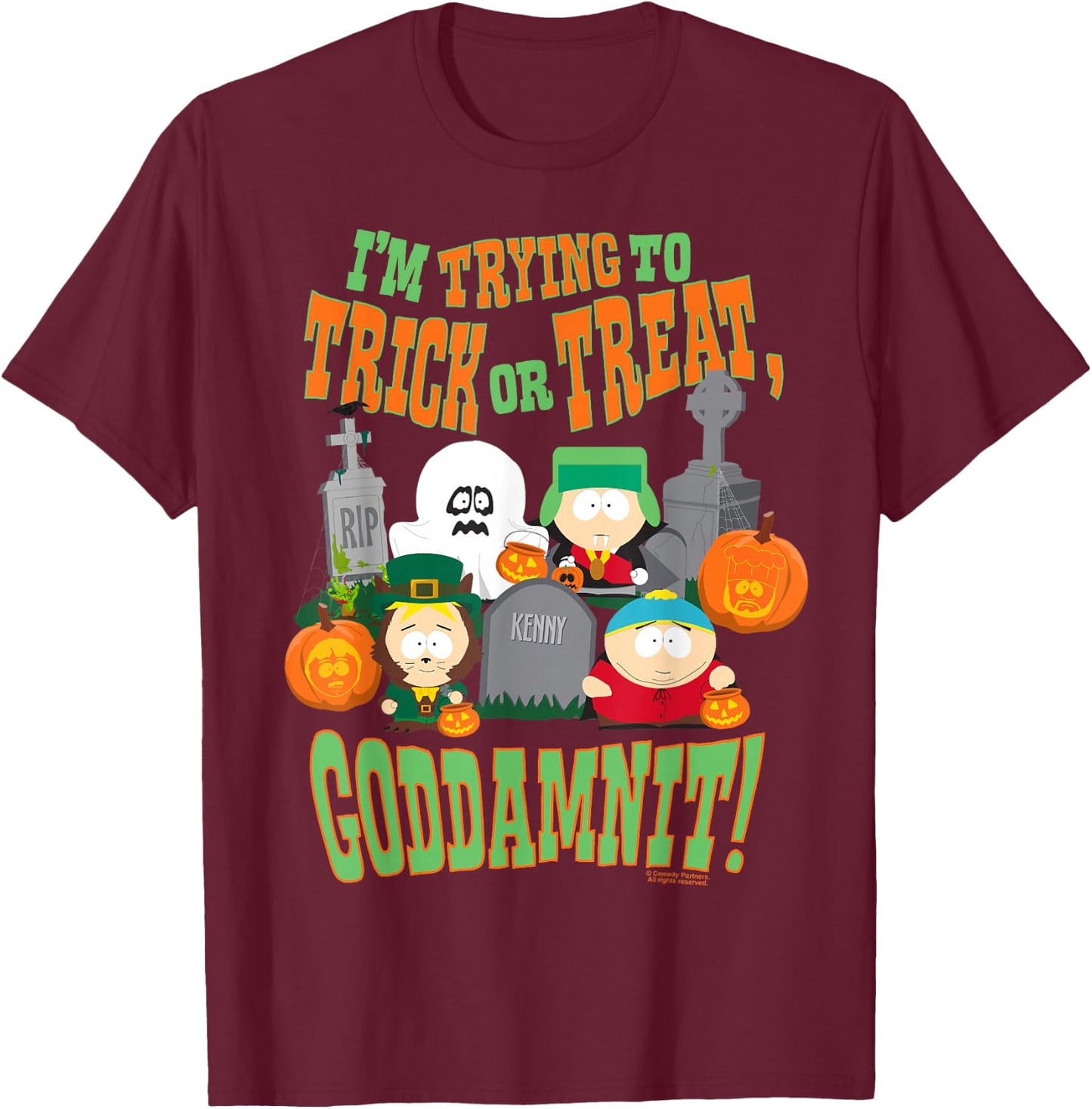 South Park Trick or Treat Crew T-Shirt - T-Shirt | Maroon