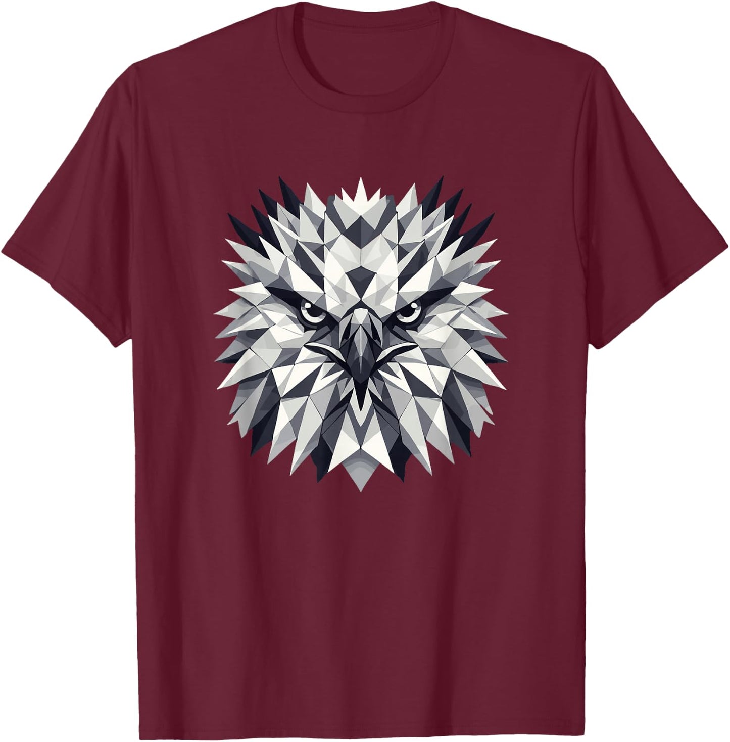Geometric Art Harpy Eagle Eagles T-Shirt - T-Shirt | Maroon