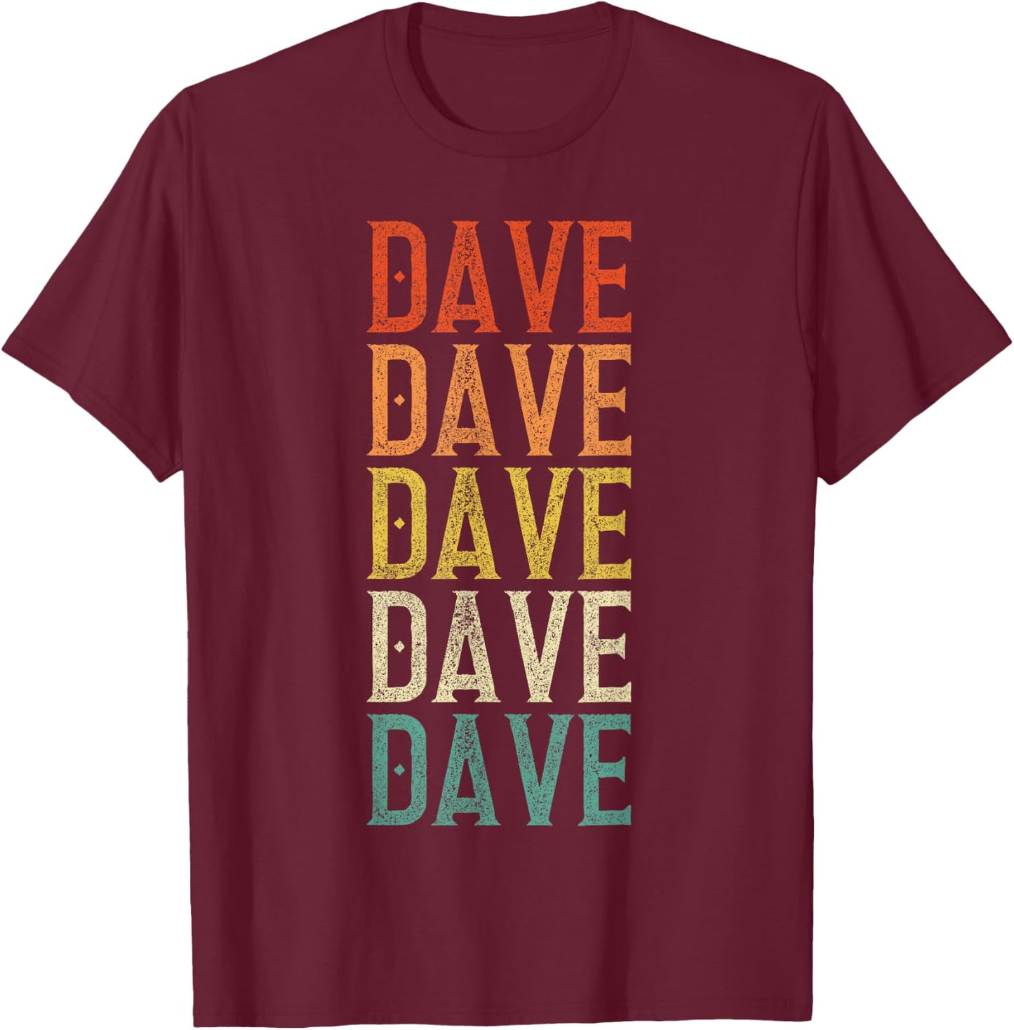 Dave Gifts Retro Black , Small, -Adults, Short Sleeve, , Shirt T-Shirt - T-Shirt | Maroon