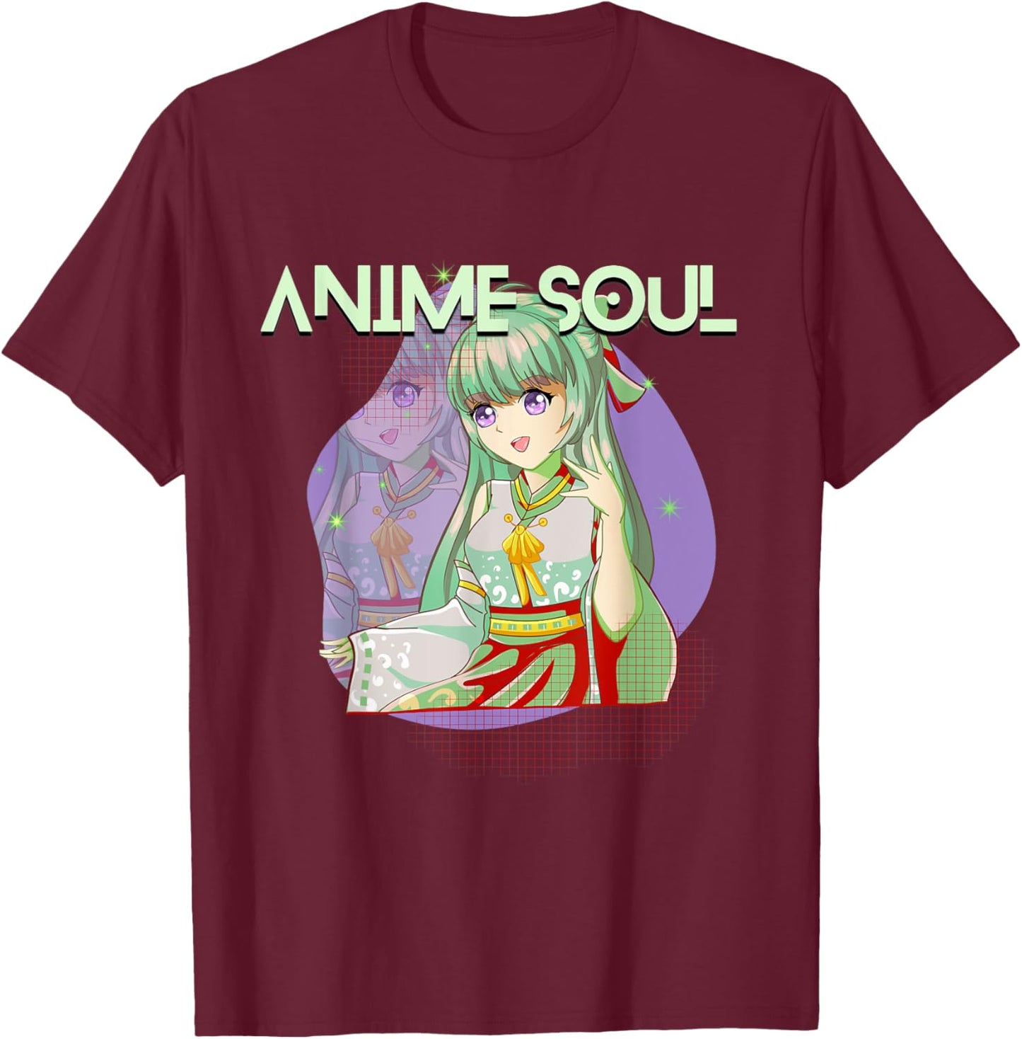 Anime Soul, Anime Girl In Kimono, Anime Fan, Anime T-Shirt - T-Shirt | Maroon