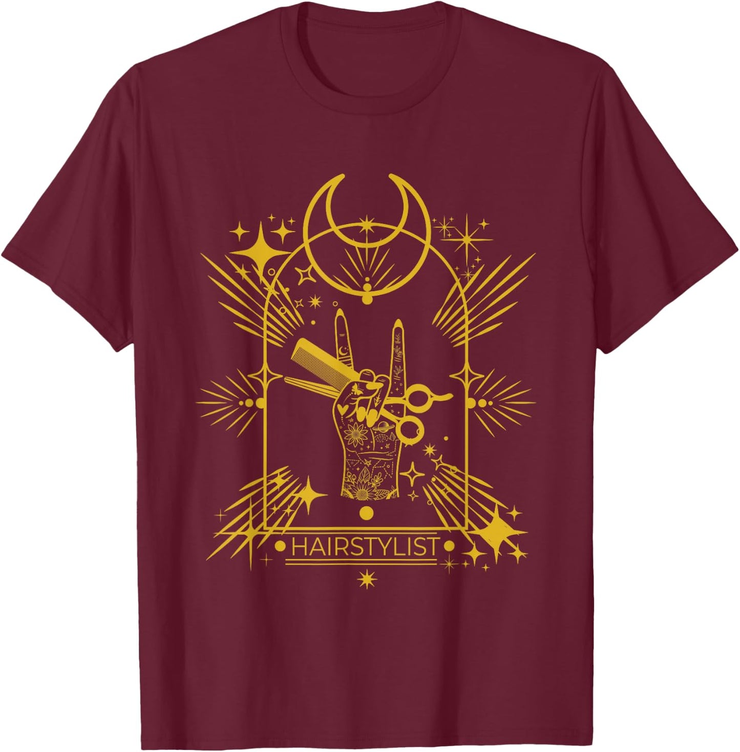 Hairstylist Tarot Hair Stylist T-Shirt - T-Shirt | Maroon