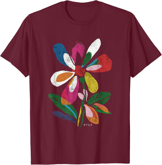 Boho Style Floral Pastel Design Flowers Hipster Streetwear T-Shirt - T-Shirt | Maroon