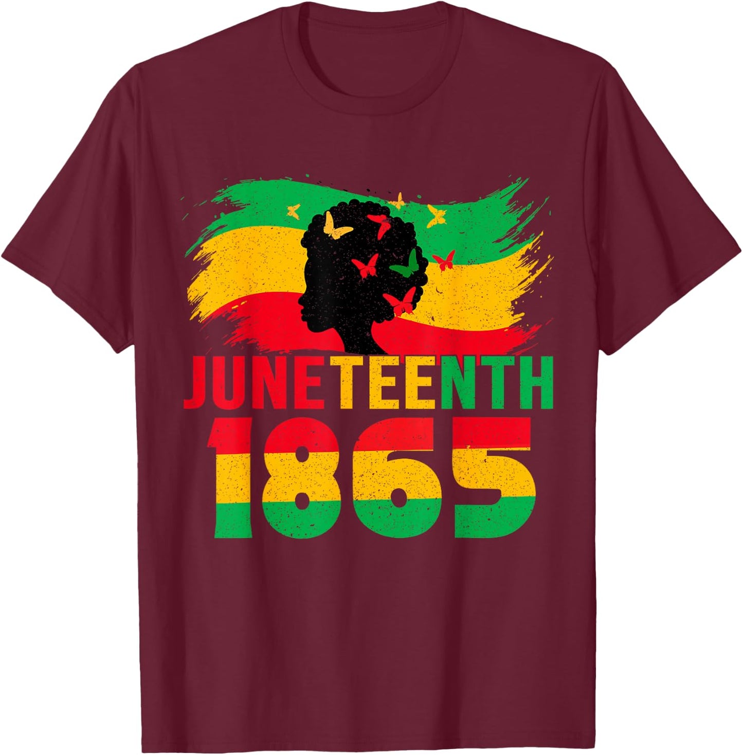 Juneteenth 1865 Celebrate Freedom Juneteenth Black Women T-Shirt - T-Shirt | Maroon