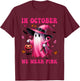 In October We Wear Pink Ghost Fighting Breast Cancer T-Shirt - T-Shirt | Maroon