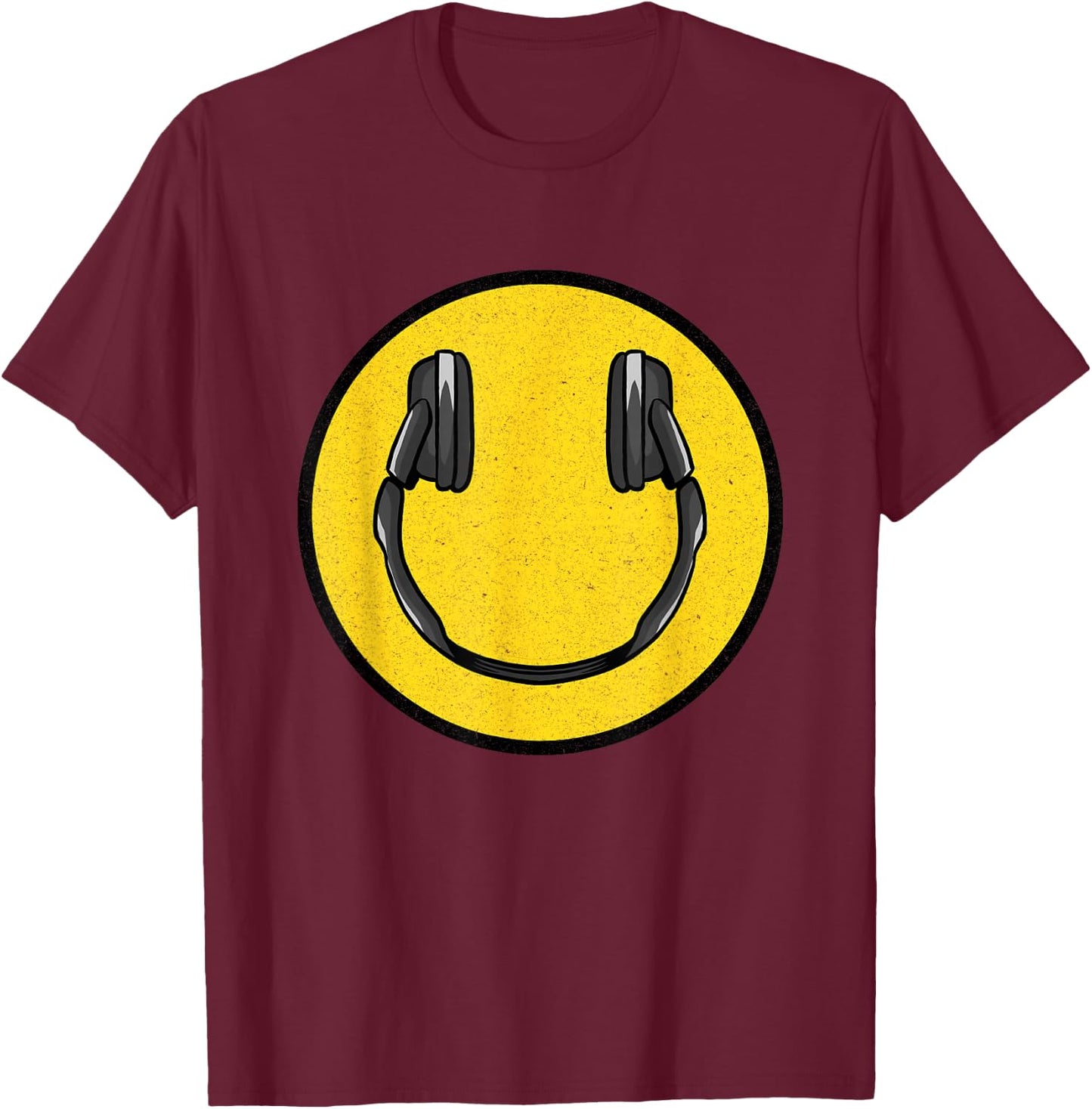 Love The 90's Retro Vintage Headphones Smile Grunge Music DJ T-Shirt - T-Shirt | Maroon