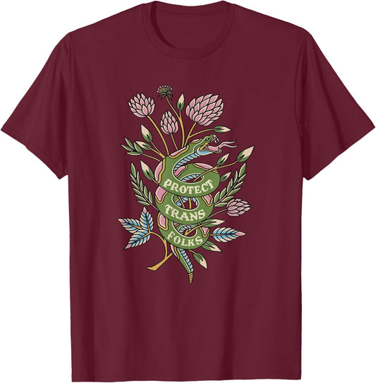 Protect Trans Folks, Protect Trans Rights T-Shirt - T-Shirt | Maroon