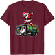 Dabbing Santa Garbage Truck Funny Christmas Lights Graphic T-Shirt - T-Shirt | Maroon