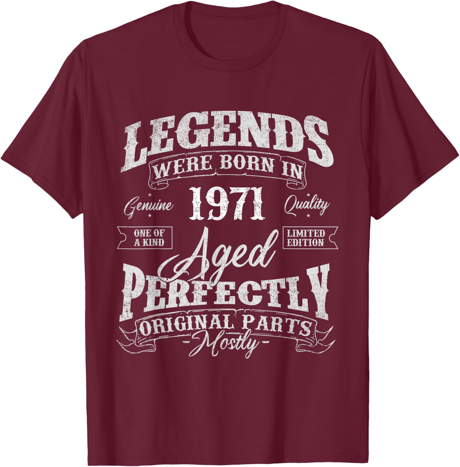 Legends Were Born In 1971 Year Of Birth Birthday T-Shirt - T-Shirt | Maroon