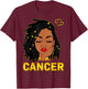 Cancer Queen Loc'd Hair Black Woman Zodiac Sign Birthday T-Shirt - T-Shirt | Maroon