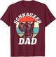 Schnauzer Dad Dog Funny Father's Day Vintage Pet Men Women Kids T-Shirt - T-Shirt | Maroon