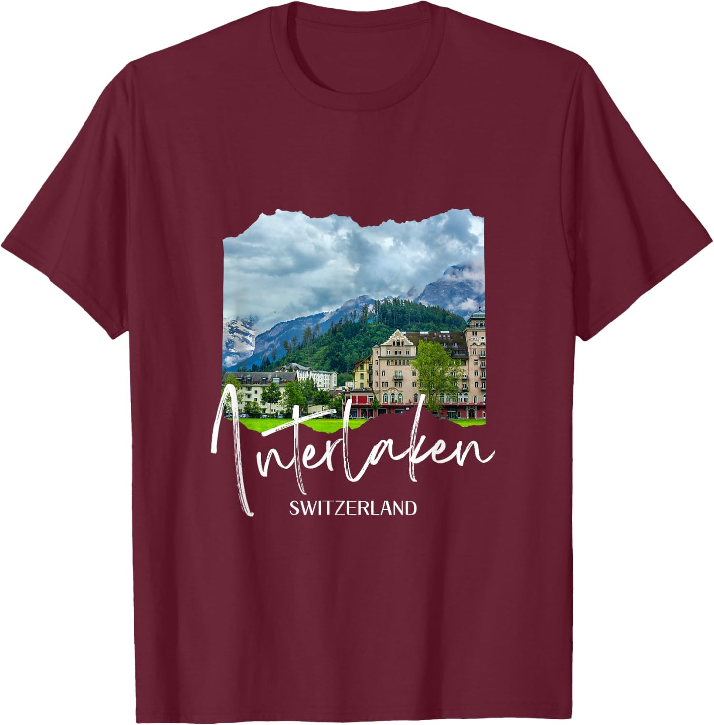 Switzerland Interlaken T-Shirt - T-Shirt | Maroon