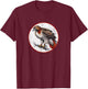 Colorful Retro Red Tailed Hawk Bird Design T-Shirt - T-Shirt | Maroon