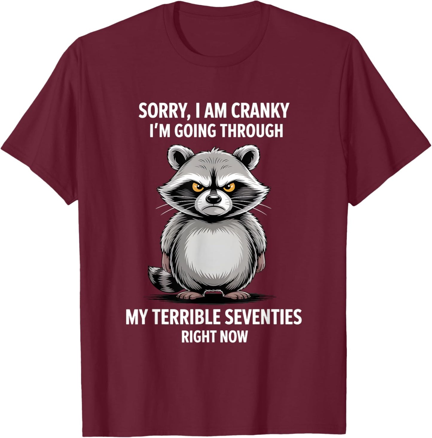 Sorry I'm Cranky My Terrible Seventies Right Now T-Shirt - T-Shirt | Maroon