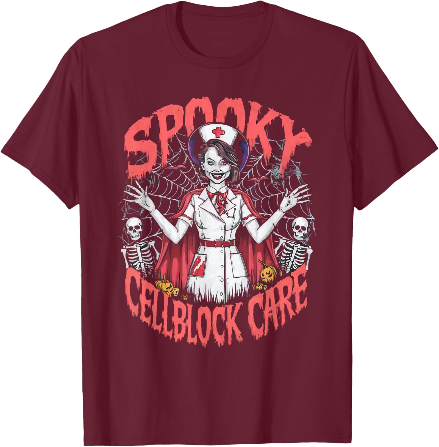 Correctional Nurse Halloween Spooky Nursing Trick Or Treat T-Shirt - T-Shirt | Maroon