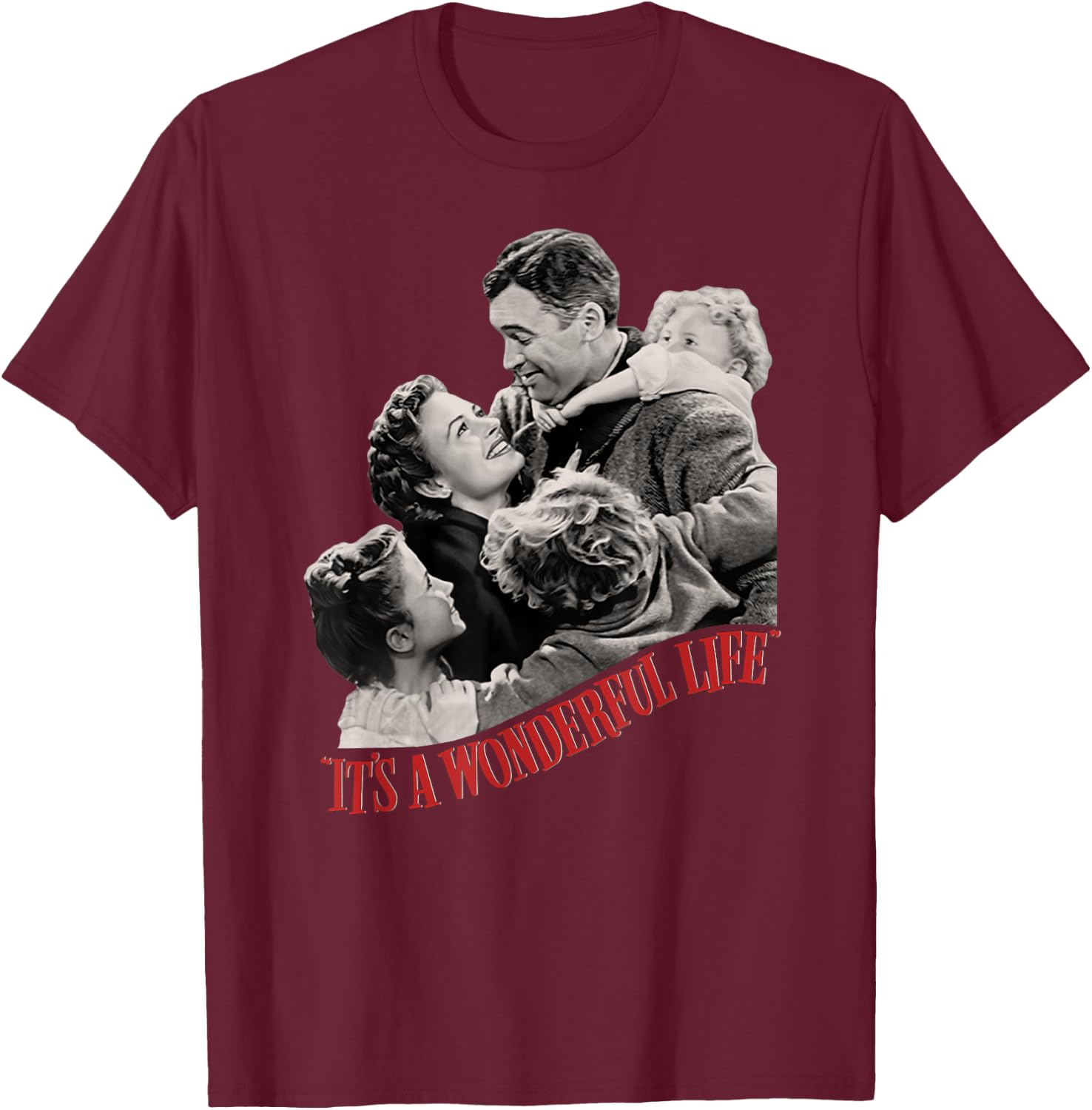 Vintage Christmas Classic It's a Wonderful Life T-Shirt - T-Shirt | Maroon