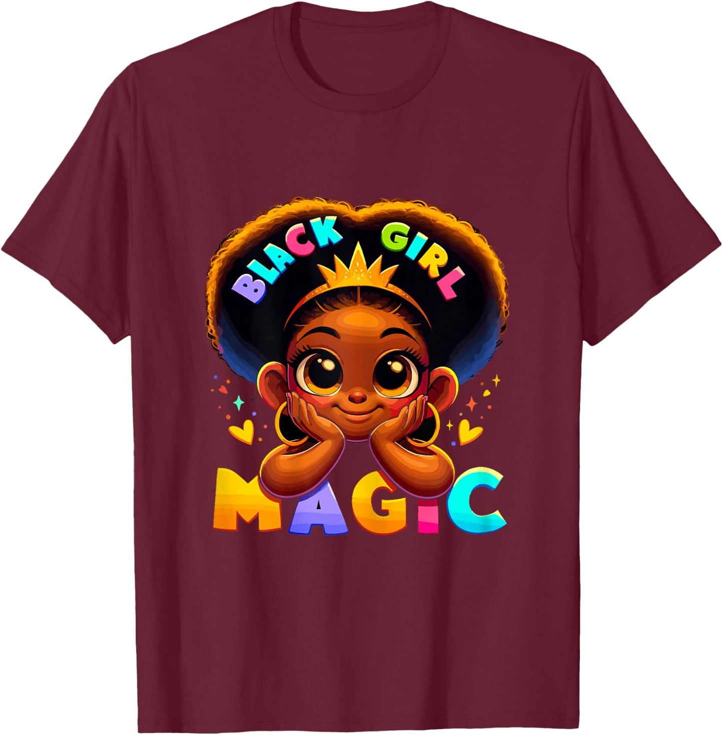 Black Girl Magic Melanin Poppin Toddler Juneteenth T-Shirt - T-Shirt | Maroon