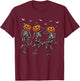 Funny Halloween Pumpkin Dancing Skeleton Costume Women Men T-Shirt - T-Shirt | Maroon