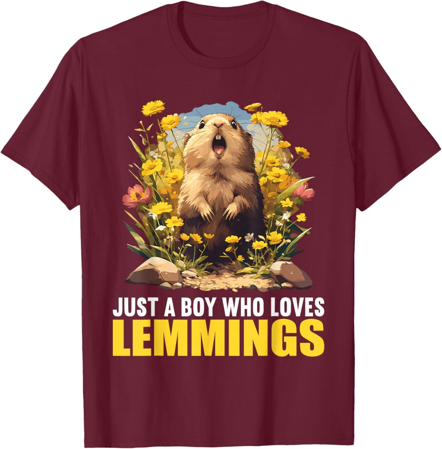 Just a Boy who loves Lemmings. Lemmings Lemming T-Shirt - T-Shirt | Maroon