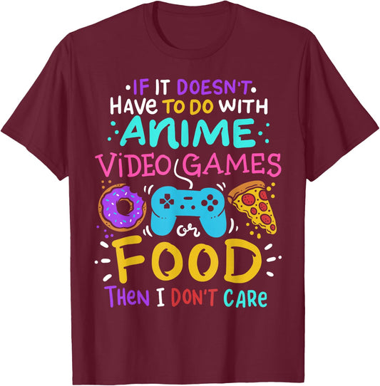 Anime Gamer Gaming Video Games Gift T-Shirt - T-Shirt | Maroon