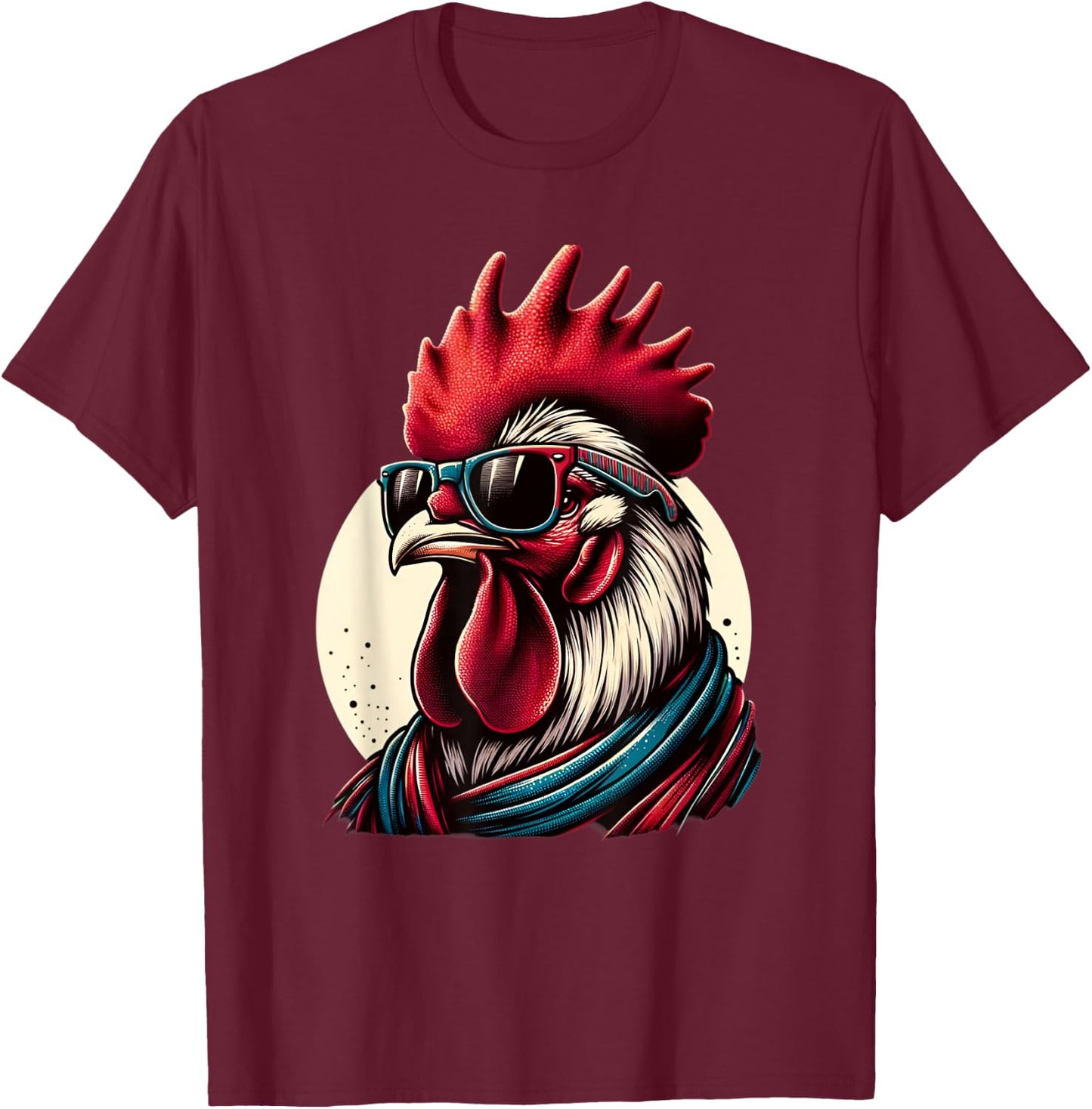 Rooster Wearing Sunglasses Retro chicken kids T-Shirt - T-Shirt | Maroon