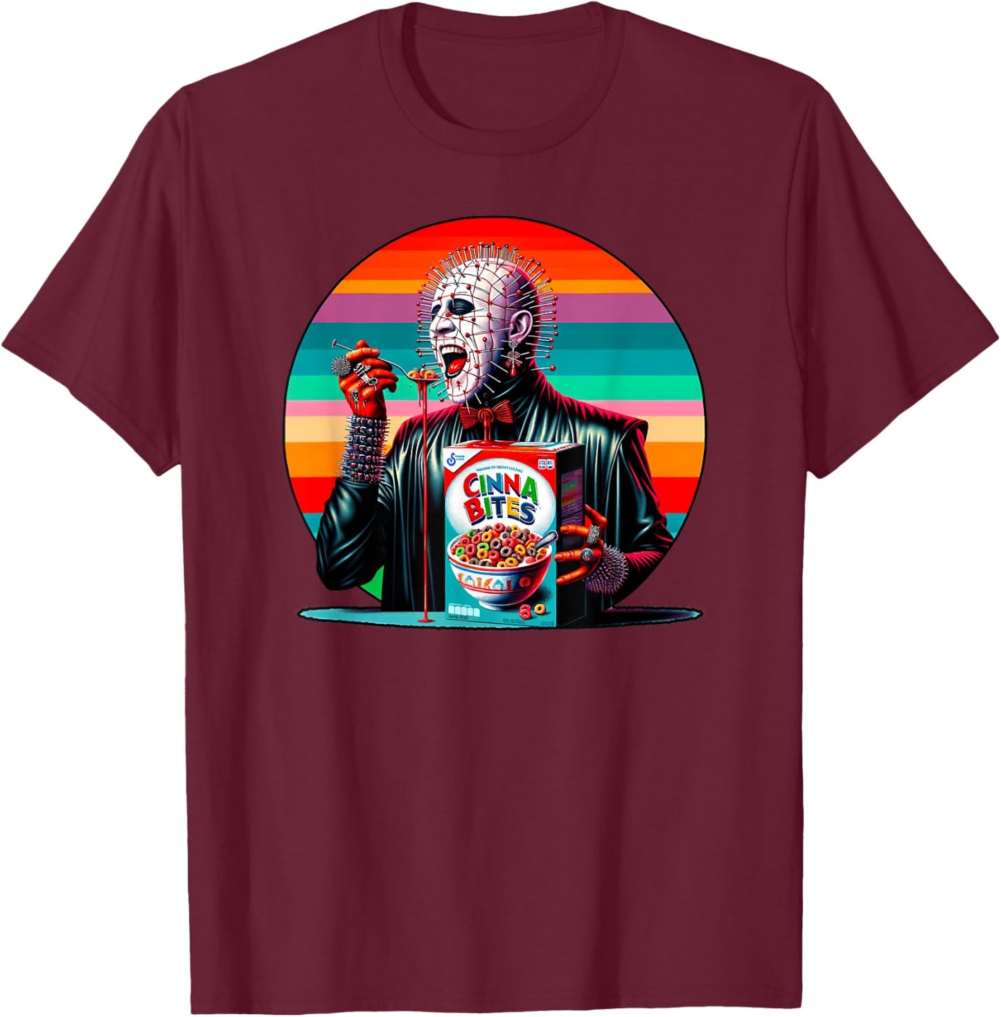 Vintage Horror Cereal T-Shirt - T-Shirt | Maroon